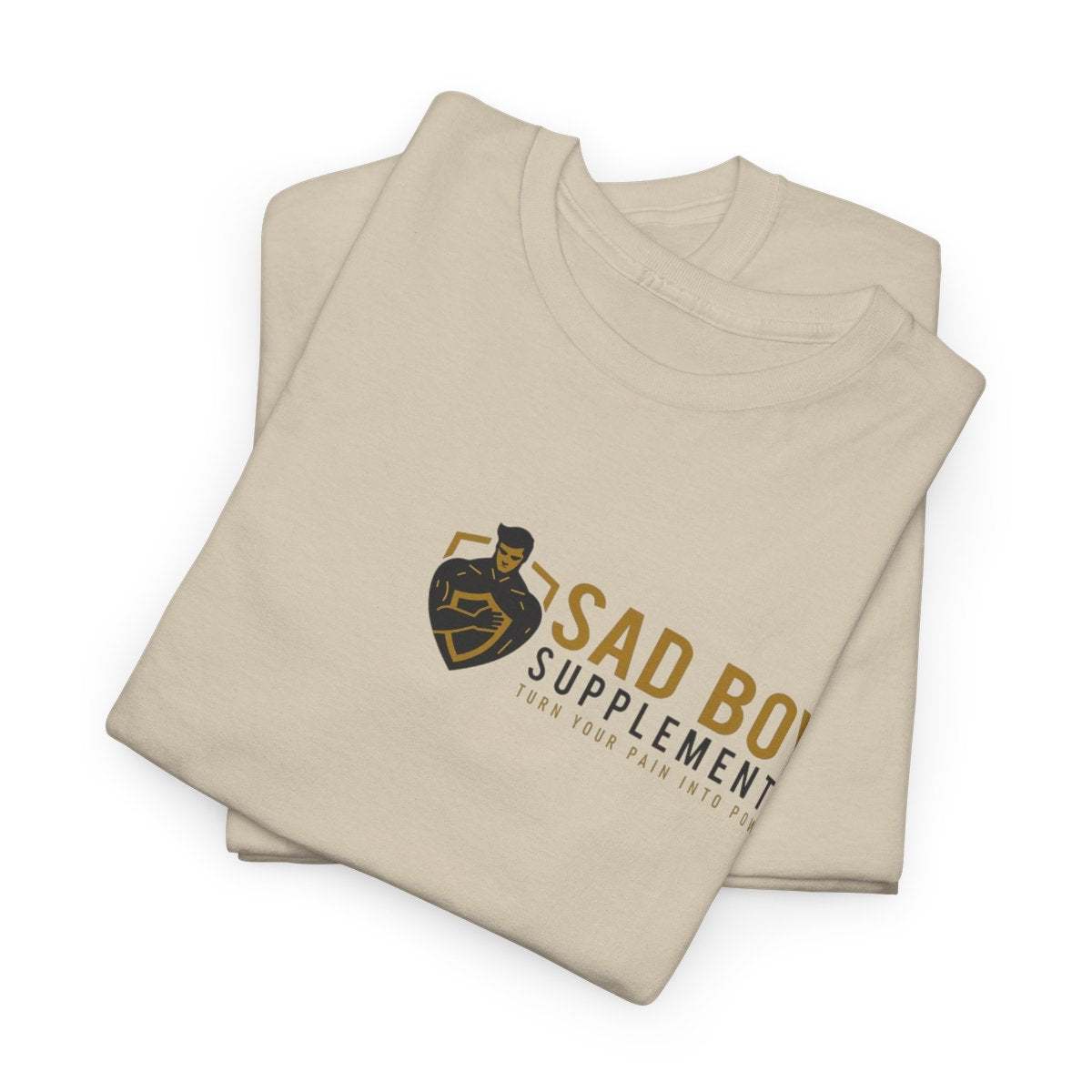 Sad Boy Supplements Tee — Vintage Crest Logo T-Shirt