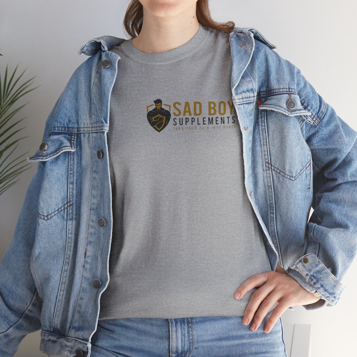 Sad Boy Supplements Tee — Vintage Crest Logo T-Shirt