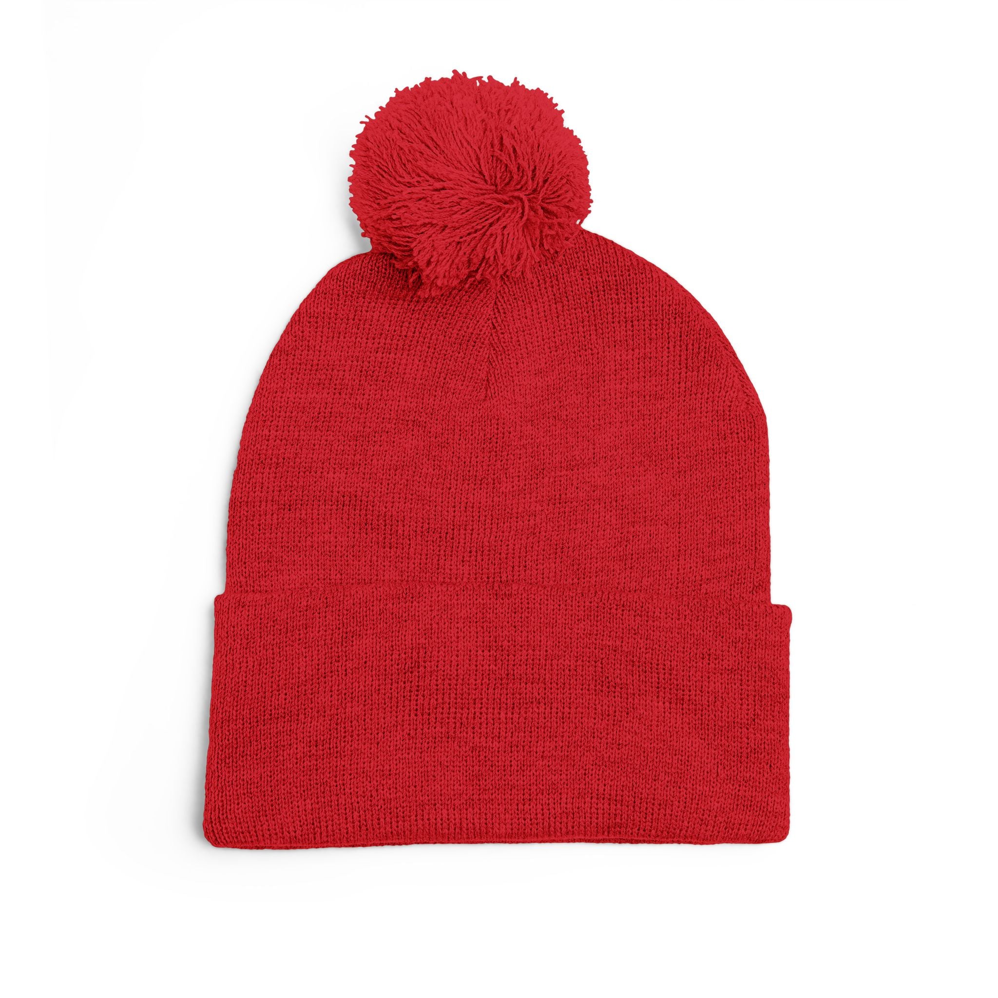 Embroidered Shield Crest Pom-Pom Beanie