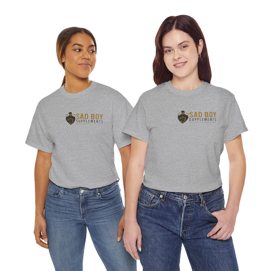 Sad Boy Supplements Tee — Vintage Crest Logo T-Shirt